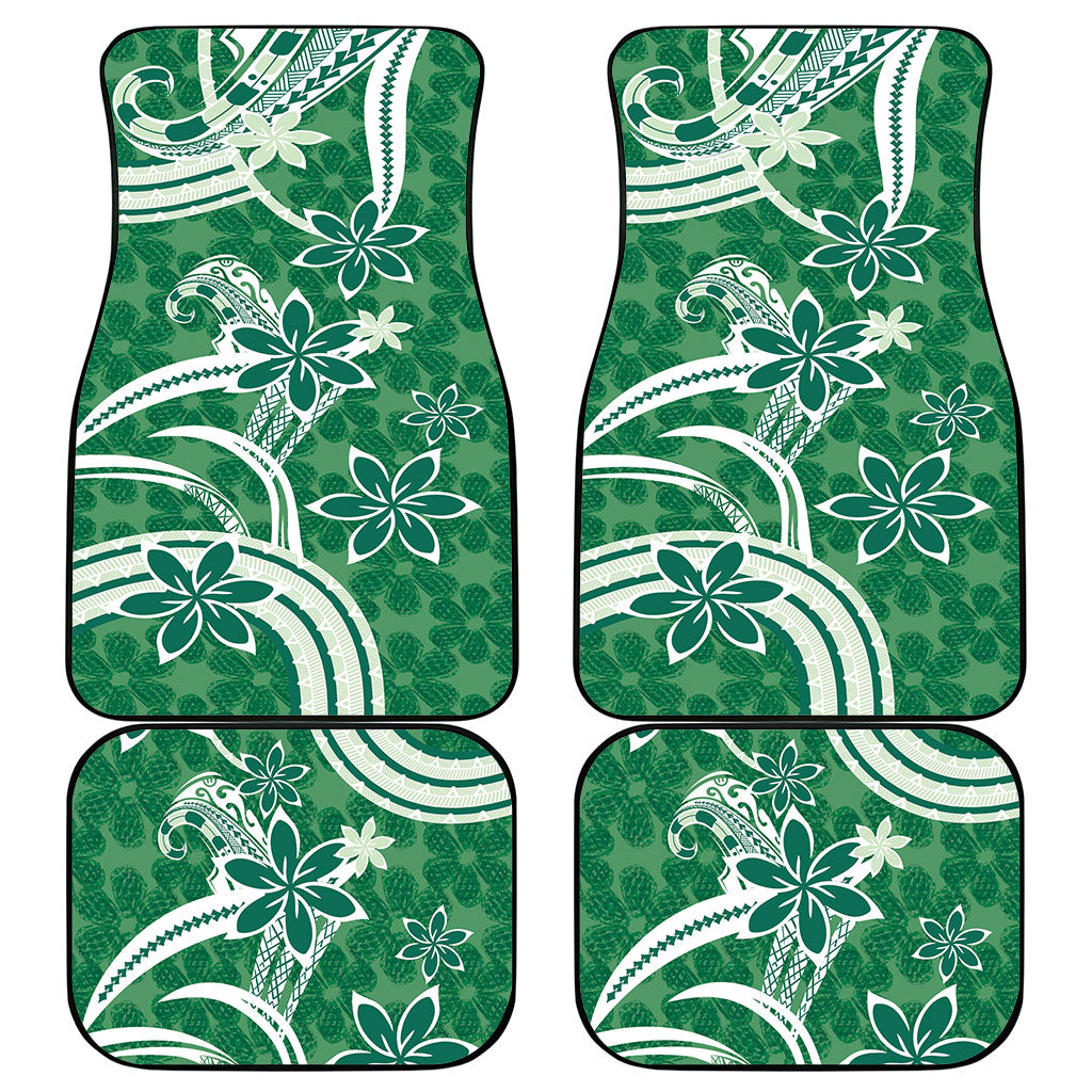 Hawaii Pupuala Plumeria Green Car Mats Polynesian Pattern LT01 - Polynesian Pride