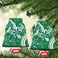 Hawaii Pupuala Plumeria Green Ceramic Ornament Polynesian Pattern LT01 Bell Flake Green - Polynesian Pride