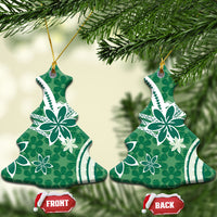 Hawaii Pupuala Plumeria Green Ceramic Ornament Polynesian Pattern LT01 Christmas Tree Green - Polynesian Pride