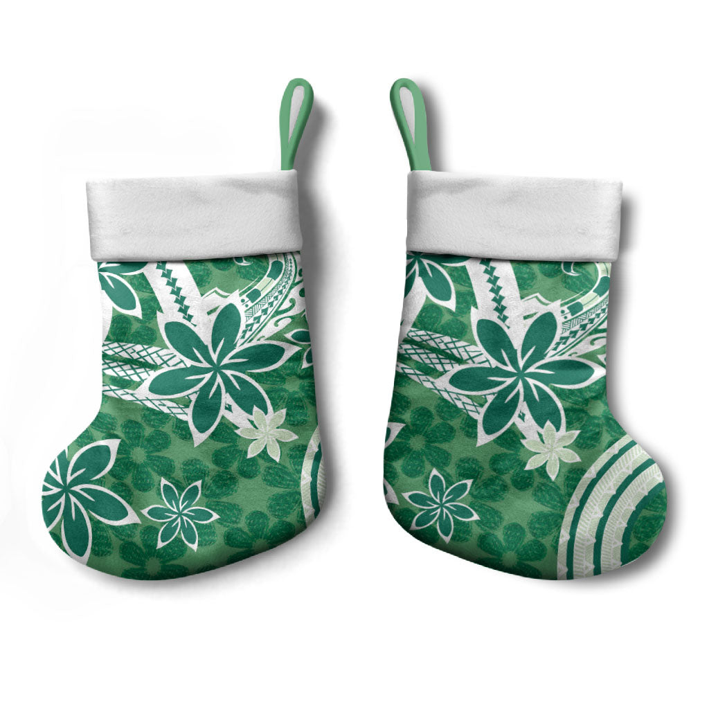 Hawaii Pupuala Plumeria Green Christmas Stocking Polynesian Pattern LT01 - Polynesian Pride