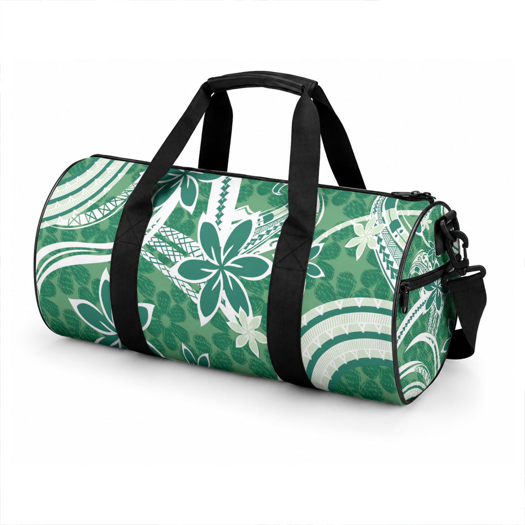 Hawaii Pupuala Plumeria Green Duffle Bag Polynesian Pattern LT01 - Polynesian Pride