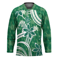Hawaii Pupuala Plumeria Green Hockey Jersey Polynesian Pattern LT01 Unisex Green - Polynesian Pride