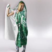 Hawaii Pupuala Plumeria Green Hooded Blanket Polynesian Pattern LT01 - Polynesian Pride