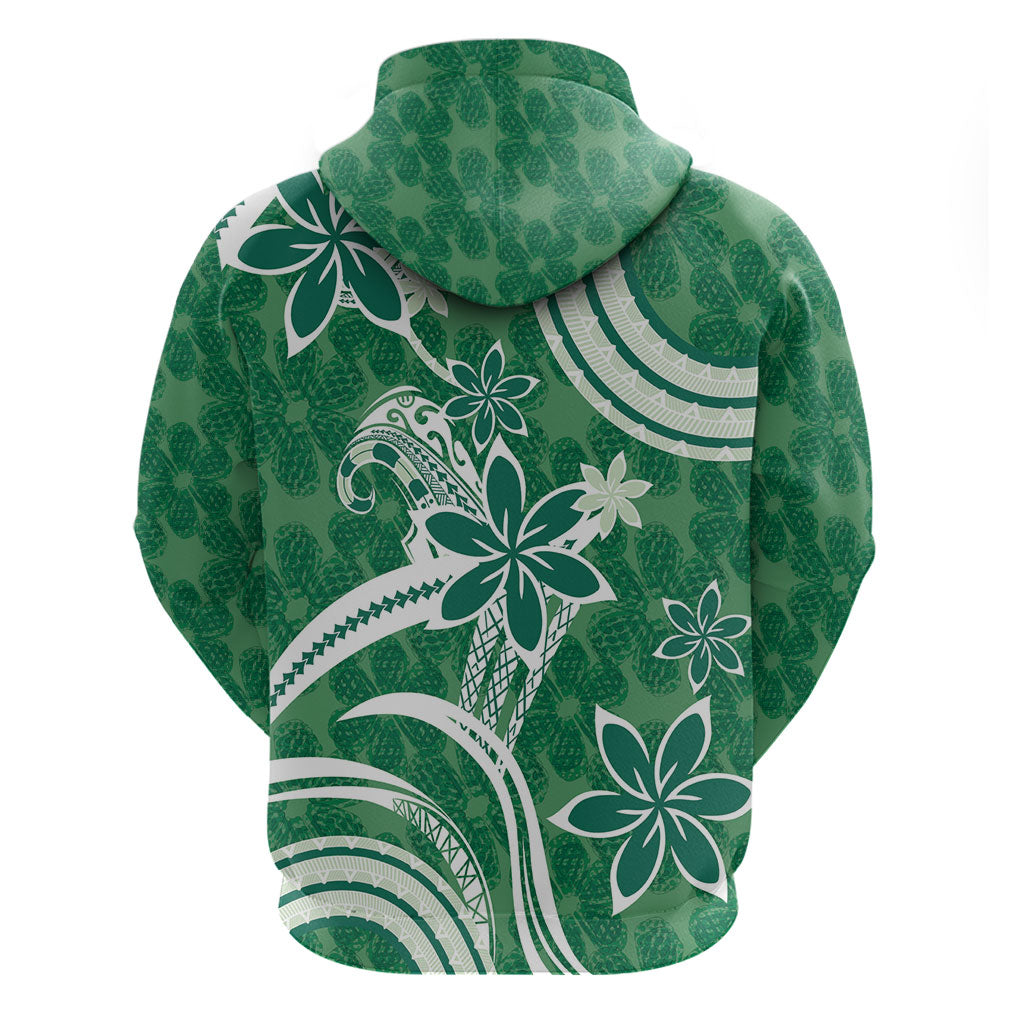 Hawaii Pupuala Plumeria Green Hoodie Polynesian Pattern LT01 - Polynesian Pride