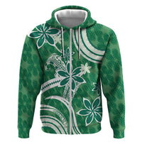 Hawaii Pupuala Plumeria Green Hoodie Polynesian Pattern LT01 Zip Hoodie Green - Polynesian Pride