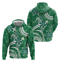 Hawaii Pupuala Plumeria Green Hoodie Polynesian Pattern LT01 - Polynesian Pride