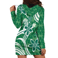 Hawaii Pupuala Plumeria Green Hoodie Dress Polynesian Pattern LT01 - Polynesian Pride