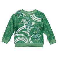 Hawaii Pupuala Plumeria Green Kid Ugly Christmas Sweater Polynesian Pattern LT01 Kid Green - Polynesian Pride