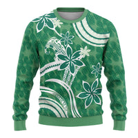 Hawaii Pupuala Plumeria Green Ugly Christmas Sweater Polynesian Pattern LT01 - Polynesian Pride