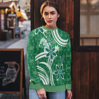 Hawaii Pupuala Plumeria Green Ugly Christmas Sweater Polynesian Pattern LT01 - Polynesian Pride