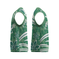 Hawaii Pupuala Plumeria Green Christmas Knitted V-Neck Vest Polynesian Pattern LT01 - Polynesian Pride