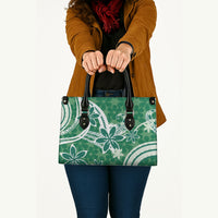 Hawaii Pupuala Plumeria Green Leather Bag Polynesian Pattern LT01 - Polynesian Pride