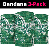 Hawaii Pupuala Plumeria Green Neck Gaiter Polynesian Pattern LT01 package One Size: 25*50cm Green - Polynesian Pride