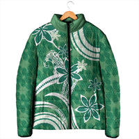 Hawaii Pupuala Plumeria Green Padded Jacket Polynesian Pattern LT01 - Polynesian Pride