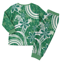 Hawaii Pupuala Plumeria Green Christmas Pajama Set Polynesian Pattern LT01 - Polynesian Pride