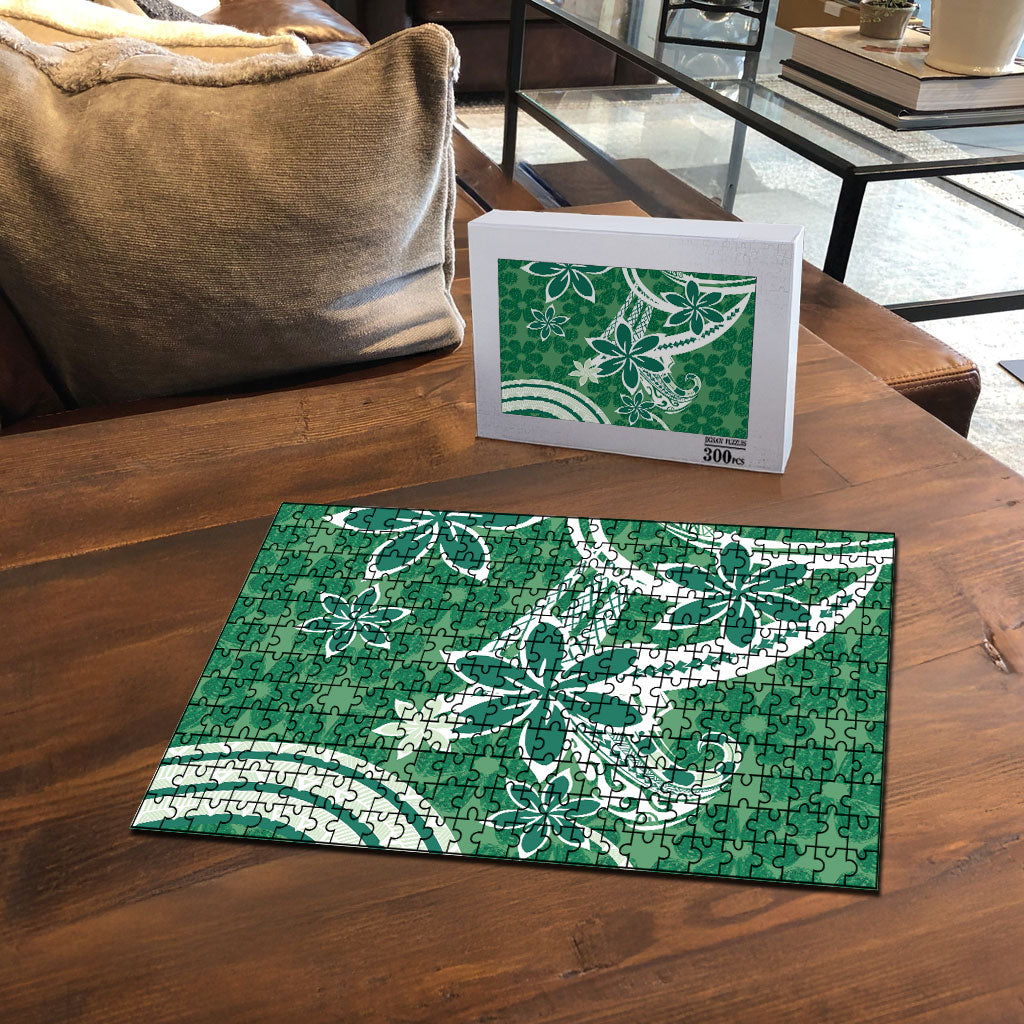 Hawaii Pupuala Plumeria Green Puzzle Polynesian Pattern LT01 - Polynesian Pride