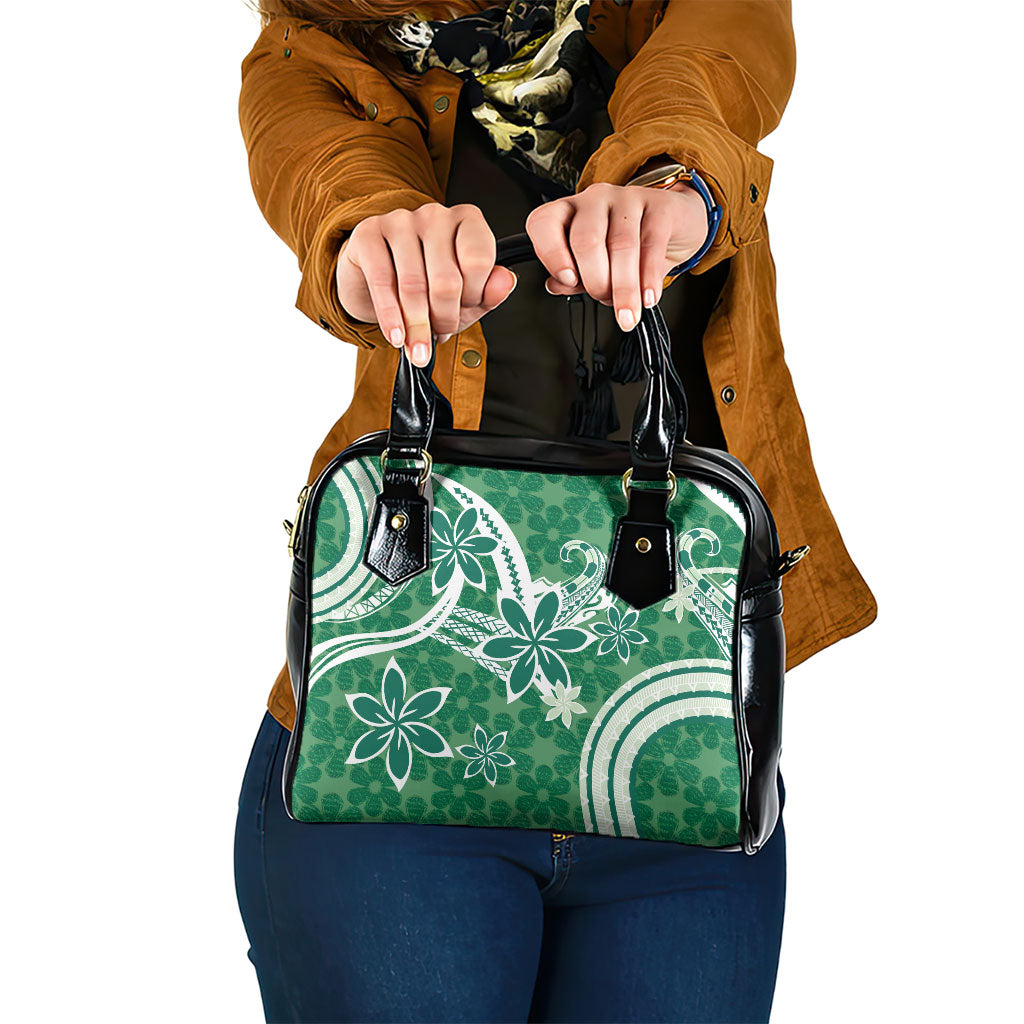 Hawaii Pupuala Plumeria Green Shoulder Handbag Polynesian Pattern LT01 One Size Green - Polynesian Pride
