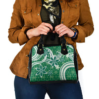 Hawaii Pupuala Plumeria Green Shoulder Handbag Polynesian Pattern LT01 - Polynesian Pride