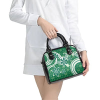 Hawaii Pupuala Plumeria Green Shoulder Handbag Polynesian Pattern LT01 - Polynesian Pride
