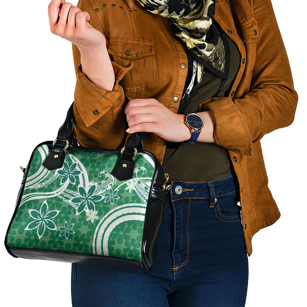 Hawaii Pupuala Plumeria Green Shoulder Handbag Polynesian Pattern LT01 - Polynesian Pride