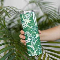 Hawaii Pupuala Plumeria Green Skinny Tumbler Polynesian Pattern LT01 - Polynesian Pride