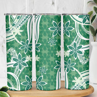 Hawaii Pupuala Plumeria Green Skinny Tumbler Polynesian Pattern LT01 - Polynesian Pride