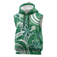 Hawaii Pupuala Plumeria Green Sleeveless Hoodie Polynesian Pattern LT01 Green - Polynesian Pride