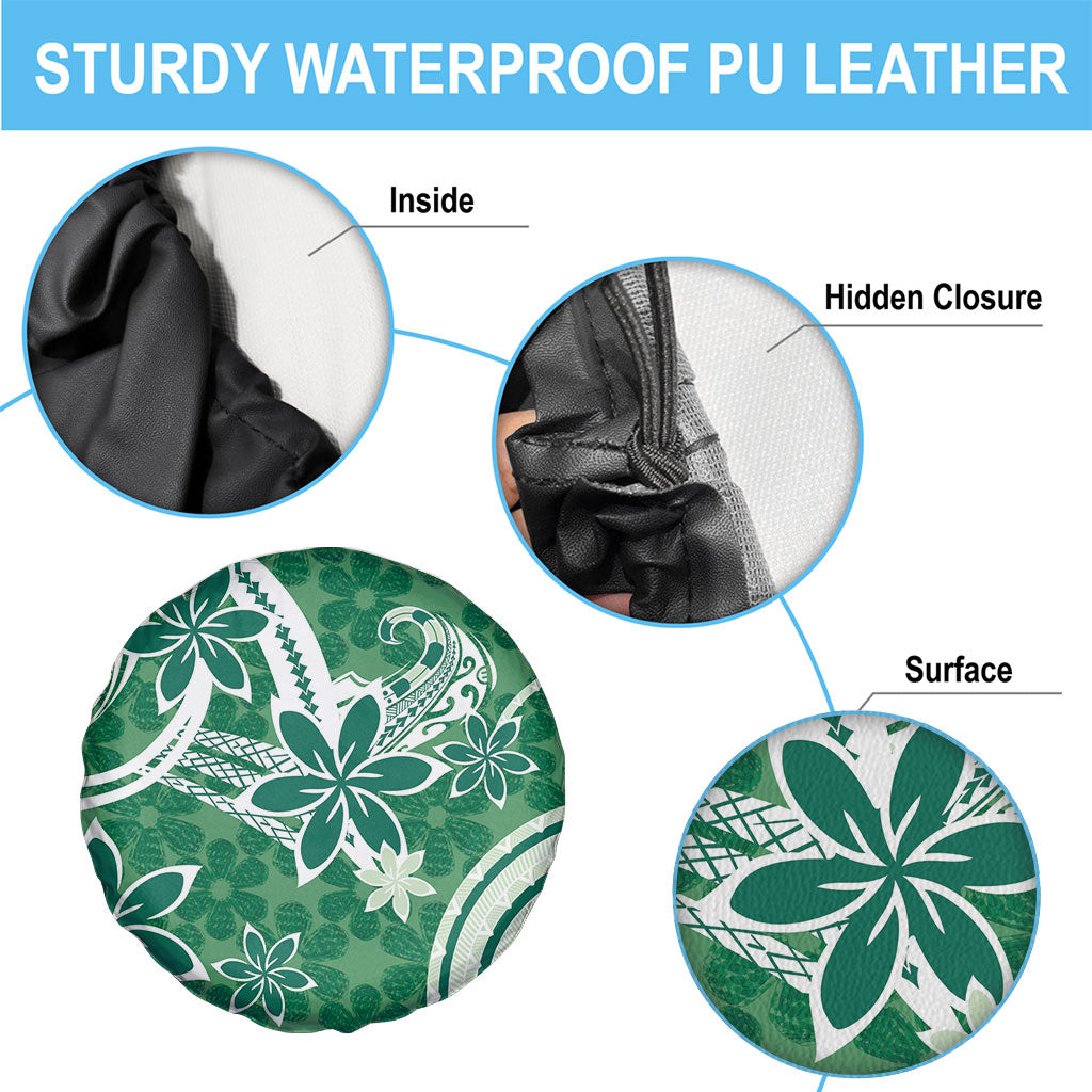 Hawaii Pupuala Plumeria Green Spare Tire Cover Polynesian Pattern LT01 - Polynesian Pride