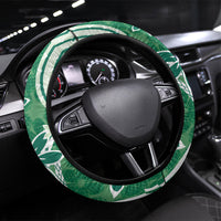 Hawaii Pupuala Plumeria Green Steering Wheel Cover Polynesian Pattern LT01 Universal Fit Green - Polynesian Pride