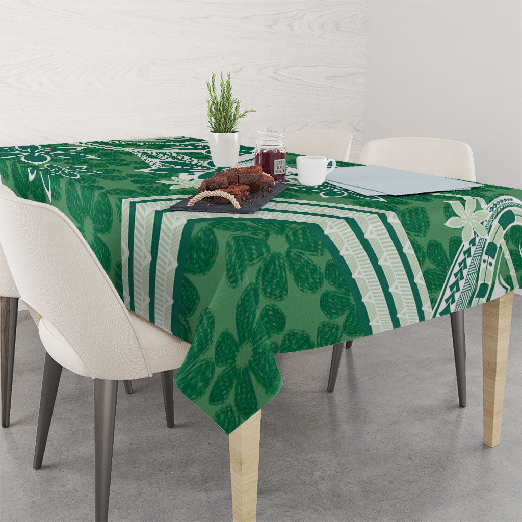 Hawaii Pupuala Plumeria Green Tablecloth Polynesian Pattern LT01 - Polynesian Pride