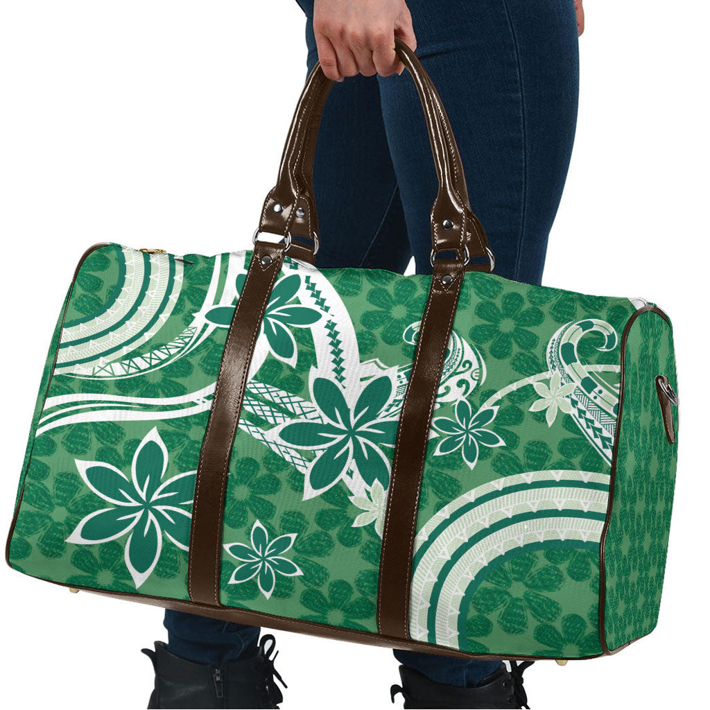 Hawaii Pupuala Plumeria Green Travel Bag Polynesian Pattern LT01 - Polynesian Pride