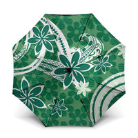 Hawaii Pupuala Plumeria Green Umbrella Polynesian Pattern LT01 One Size Folded 11.42 inch Opened Diameter 37.4 inch Green - Polynesian Pride