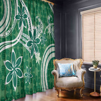 Hawaii Pupuala Plumeria Green Window Curtain Polynesian Pattern LT01 - Polynesian Pride