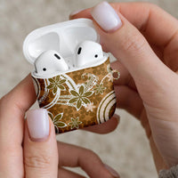 Hawaii Pupuala Plumeria Light Brown AirPods Case Polynesian Pattern LT01 - Polynesian Pride