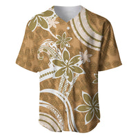 Hawaii Pupuala Plumeria Light Brown Baseball Jersey Polynesian Pattern LT01 Light Brown - Polynesian Pride