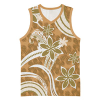 Hawaii Pupuala Plumeria Light Brown Basketball Jersey Polynesian Pattern LT01 Unisex Light Brown - Polynesian Pride