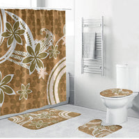 Hawaii Pupuala Plumeria Light Brown Bathroom Set Polynesian Pattern LT01 Bathroom Set (4 pcs) Light Brown - Polynesian Pride