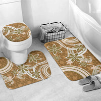Hawaii Pupuala Plumeria Light Brown Bathroom Set Polynesian Pattern LT01 Mat Set Only (3 pcs) One Size Light Brown - Polynesian Pride