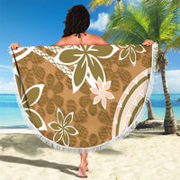 Hawaii Pupuala Plumeria Light Brown Beach Blanket Polynesian Pattern LT01 - Polynesian Pride