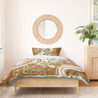 Hawaii Pupuala Plumeria Light Brown Bedding Set Polynesian Pattern LT01 - Polynesian Pride