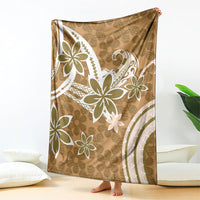 Hawaii Pupuala Plumeria Light Brown Blanket Polynesian Pattern LT01 - Polynesian Pride