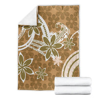 Hawaii Pupuala Plumeria Light Brown Blanket Polynesian Pattern LT01 - Polynesian Pride