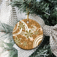 Hawaii Pupuala Plumeria Light Brown Ceramic Ornament Polynesian Pattern LT01 - Polynesian Pride