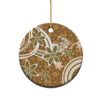 Hawaii Pupuala Plumeria Light Brown Ceramic Ornament Polynesian Pattern LT01 - Polynesian Pride