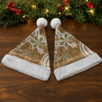 Hawaii Pupuala Plumeria Light Brown Christmas Santa Hat Polynesian Pattern LT01 - Polynesian Pride