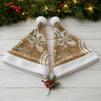 Hawaii Pupuala Plumeria Light Brown Christmas Santa Hat Polynesian Pattern LT01 - Polynesian Pride