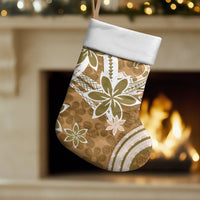 Hawaii Pupuala Plumeria Light Brown Christmas Stocking Polynesian Pattern LT01 Set of 2 Light Brown - Polynesian Pride