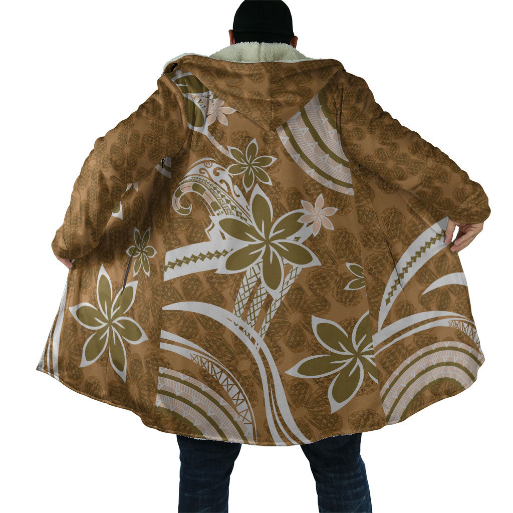 Hawaii Pupuala Plumeria Light Brown Cloak Polynesian Pattern LT01 - Polynesian Pride