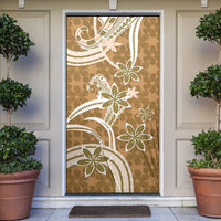 Hawaii Pupuala Plumeria Light Brown Door Cover Polynesian Pattern LT01 Light Brown - Polynesian Pride