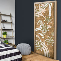 Hawaii Pupuala Plumeria Light Brown Door Cover Polynesian Pattern LT01 - Polynesian Pride